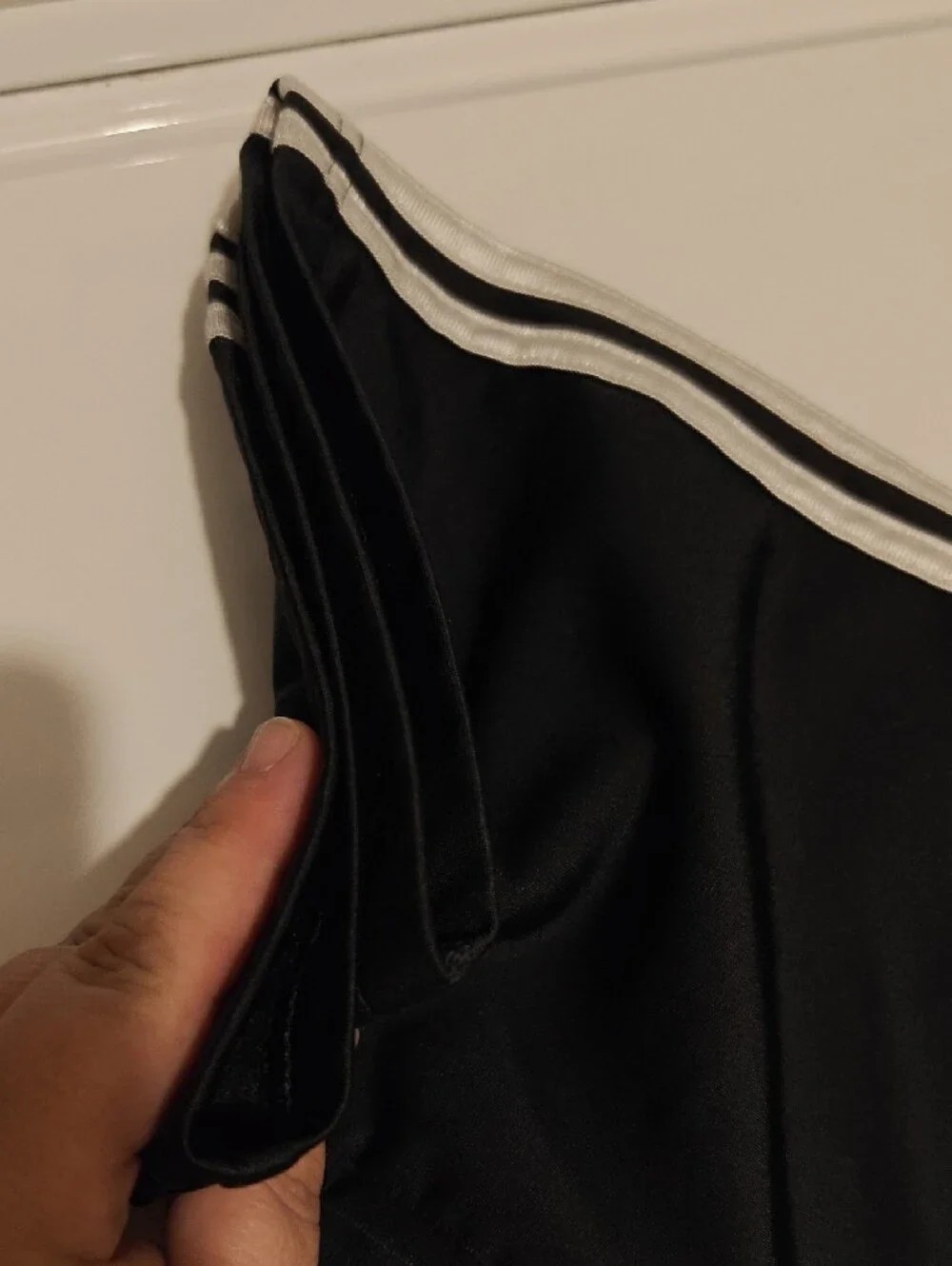 adidas Black Joggers with White Three-Stripe Trim - Picture 3 of 3